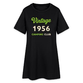 Vintage 1956 – Camping Club Retro Birth Year - Women’s T-Shirt Dress - black - Front