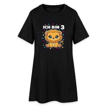 Ich bin 3 - Süßes Löwe zum 3. Geburtstag - Frauen T-Shirt-Kleid - Schwarz - Vorne