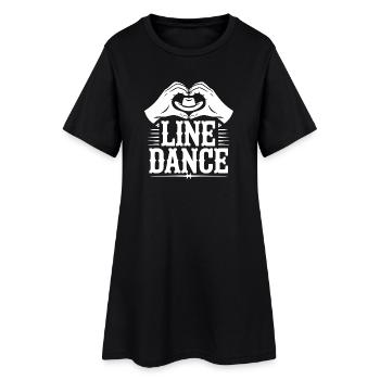 Logo des Mains en forme de Cœur en Ligne de Danse - Robe T-shirt Femme - noir - Devant