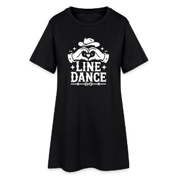 Danse en ligne en forme de cœur style cowboy - Robe T-shirt Femme - noir - Devant