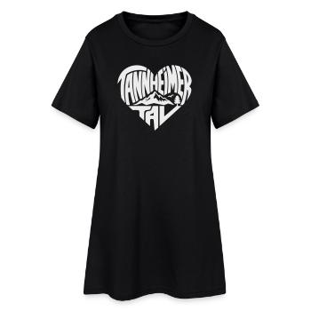 Tannheimer Tal Herz Berglandschaft - Frauen T-Shirt-Kleid - Schwarz - Vorne
