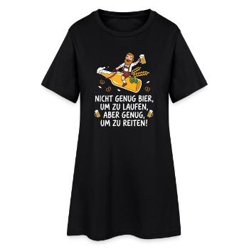 Bier reiten Spruch lustig - Frauen T-Shirt-Kleid - Schwarz - Vorne