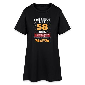 Fabriqué il y a 58 ans - Robe T-shirt Femme - noir - Devant