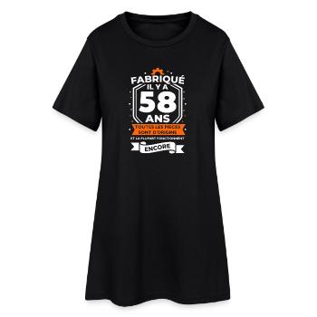 Fabrication vintage 58 ans - Origine - Robe T-shirt Femme - noir - Devant