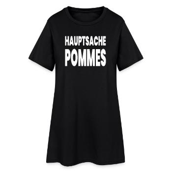 Pommes - Frauen T-Shirt-Kleid - Schwarz - Vorne