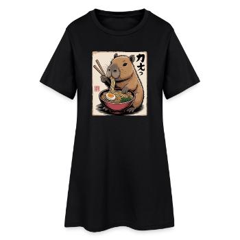 Capybara Ramen Feast - Women’s T-Shirt Dress - black - Front