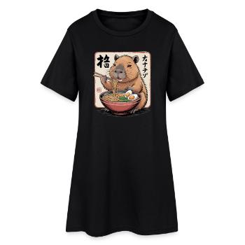 Ramen Capybara Feast - Women’s T-Shirt Dress - black - Front