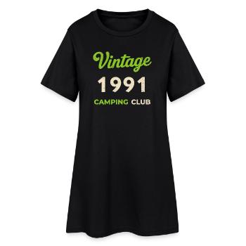 Vintage 1991 – Année de naissance rétro du Camping Club - Robe T-shirt Femme - noir - Devant