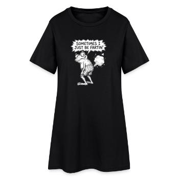Dino Fart Moment Tee - Women’s T-Shirt Dress - black - Front