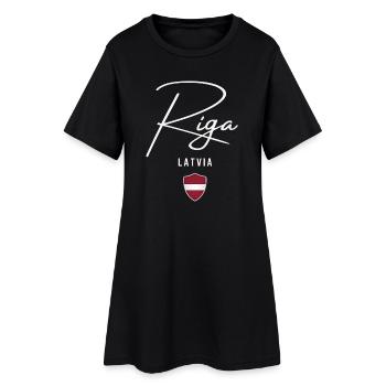 Riga Latvia, elegant design Riga - Women’s T-Shirt Dress - black - Front
