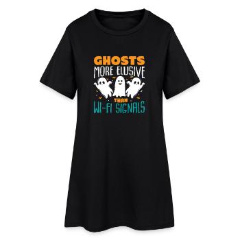 Ghost Hunter Halloween English Saying - Women’s T-Shirt Dress - black - Front