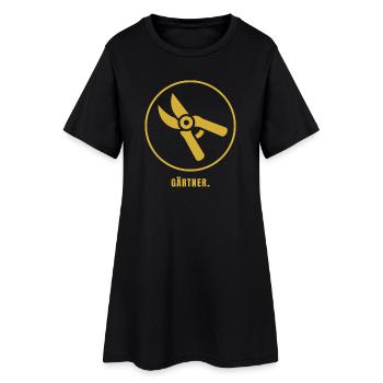Minimalistisches Gärtner Design Gold  - Frauen T-Shirt-Kleid - Schwarz - Vorne