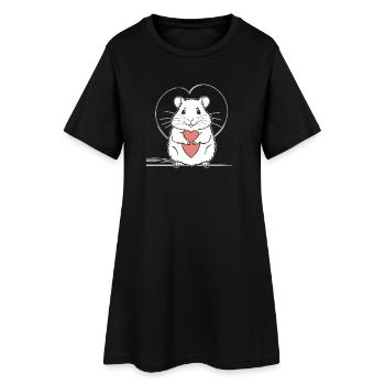 Heart Hamster Love Design - Robe T-shirt Femme - noir - Devant
