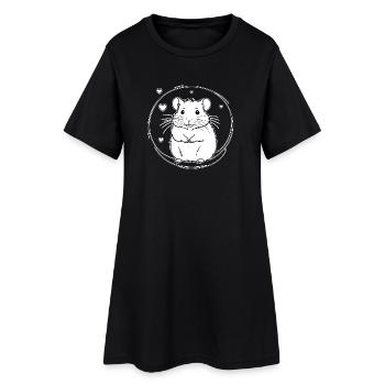Hamster au cœur en cercle - Robe T-shirt Femme - noir - Devant