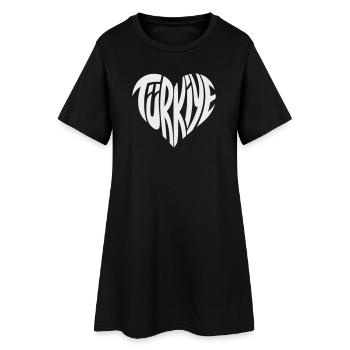 Conception de la police en forme de cœur en Türkiye, Turquie - Robe T-shirt Femme - noir - Devant