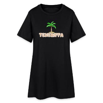 Vacances à Tenerife - Robe T-shirt Femme - noir - Devant