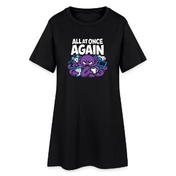 Pieuvre drôle surstimulée - Robe T-shirt Femme - noir - Devant
