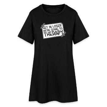 Entre, perdant, on va à la thérapie Logo de la thérapie - Robe T-shirt Femme - noir - Devant