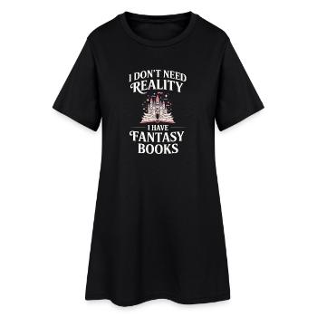 Lecteur de contes de fées de livres fantastiques Lecture drôle de rat de bibliothèque - Robe T-shirt Femme - noir - Devant