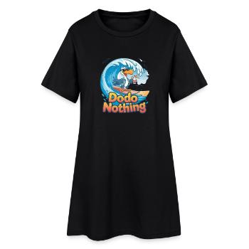 Dodo Nothing Funny Surfing Dodo Bird Summer - Women’s T-Shirt Dress - black - Front