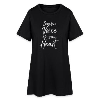 Je suis sa voix, il est mon cœur - Robe T-shirt Femme - noir - Devant