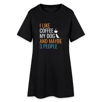 Coffee Dog And Maybe 3 People - Women’s T-Shirt Dress - black - Front