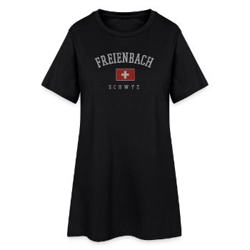 Freienbach Schweiz Design – Heimatmotiv - Frauen T-Shirt-Kleid - Schwarz - Vorne