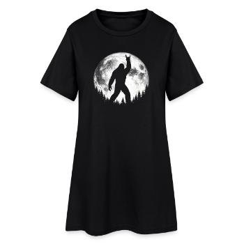 Bigfoot Rock sur le signe Sasquatch Yéti Lune - Robe T-shirt Femme - noir - Devant