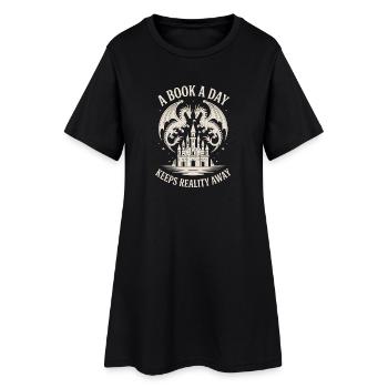 Lecteur de livres de Dragon Fantasy Lecture Drôle de Nerd - Robe T-shirt Femme - noir - Devant