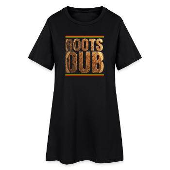 Roots Dub Reggae Holz - Frauen T-Shirt-Kleid - Schwarz - Vorne