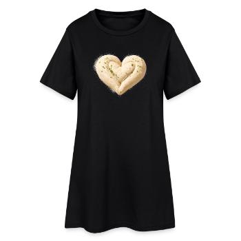 Pâte au cœur du pain Pain Pâte au levain - Robe T-shirt Femme - noir - Devant