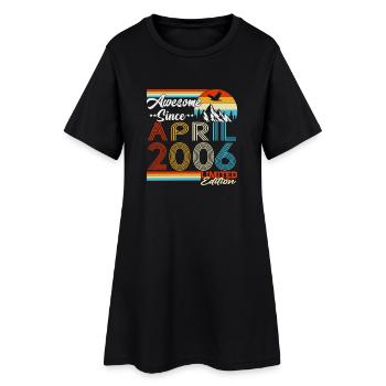 Cadeau d’anniversaire Vintage Born d’avril 2006 - Robe T-shirt Femme - noir - Devant