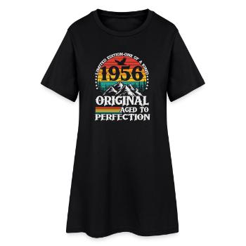 Cadeau d’anniversaire rétro vintage original de 1956 - Robe T-shirt Femme - noir - Devant