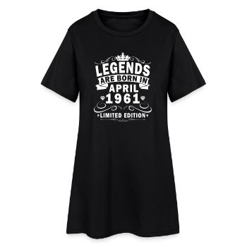 Cadeau d’anniversaire vintage d’avril 1961 - Robe T-shirt Femme - noir - Devant