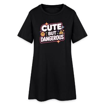 Chat Kawaii mignon mais dangereux et mignon - Robe T-shirt Femme - noir - Devant