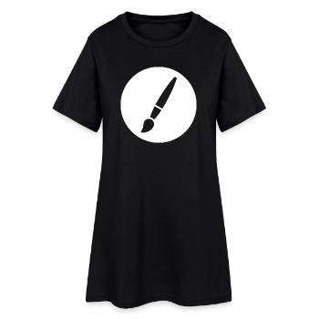 Pinceau, peinture, symbole artistique - Robe T-shirt Femme - noir - Devant