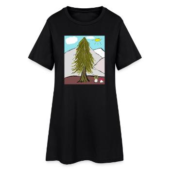 Large Tree in the Sun Valley Mushrooms Mushroom - Women’s T-Shirt Dress - black - Front