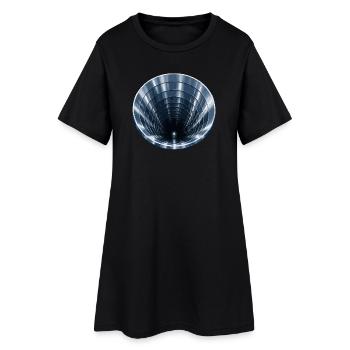 Tunnel Spiral Bleu - Robe T-shirt Femme - noir - Devant