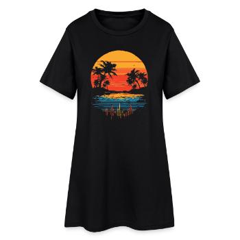 Beach Retro - Women’s T-Shirt Dress - black - Front