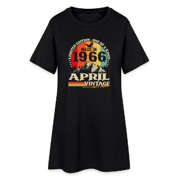 Vintage April 1966 Jahrgang Retro Geburtstag - Frauen T-Shirt-Kleid - Schwarz - Vorne
