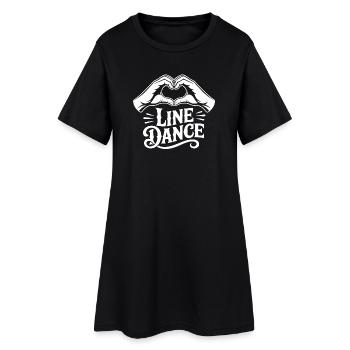 Logo de la Main en forme de cœur en ligne - Robe T-shirt Femme - noir - Devant