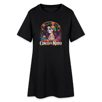 Cinco Mayo Sugar Skull Fiesta - Women’s T-Shirt Dress - black - Front
