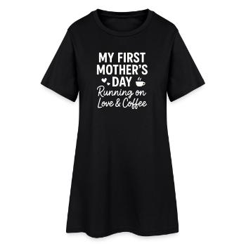 First Mother's Day Humor Mom Gift Idea Family - Women’s T-Shirt Dress - black - Front
