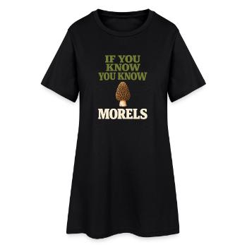 Chasseurs de morilles, champignons morilles sauvages sur - Robe T-shirt Femme - noir - Devant