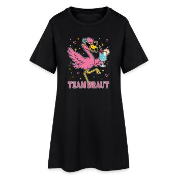 Braut Junggesellinnenabschied Flamingo Team Braut - Frauen T-Shirt-Kleid - Schwarz - Vorne