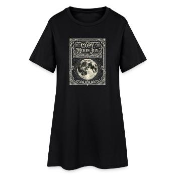 Mondfreude im Vintage-Rahmen - Frauen T-Shirt-Kleid - Schwarz - Vorne