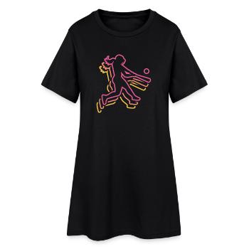 Joueuses féminines de softball - Robe T-shirt Femme - noir - Devant