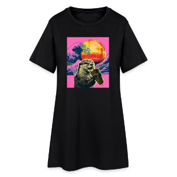 Doner Kebab Otter - Robe T-shirt Femme - noir - Devant