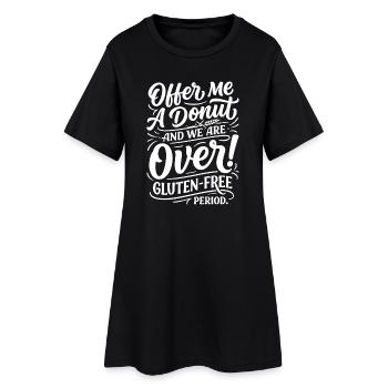 Gluten Free Donut Humor Saying - Women’s T-Shirt Dress - black - Front