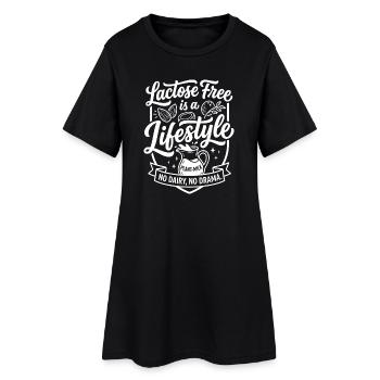 Mode de vie sans lactose Humour au lait végétal - Robe T-shirt Femme - noir - Devant